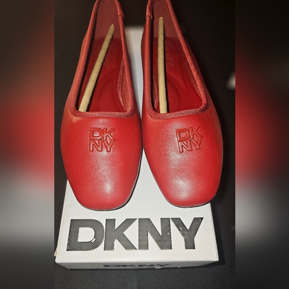 DKNY Red Ballet Flats